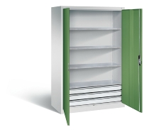 C+P Großraum-Werkzeugschrank 8922-5030 Acurado 3 Schubladen mittig Ergo-Lock Zylinder (HxBxT) 1950x930x600mm 7035/5023