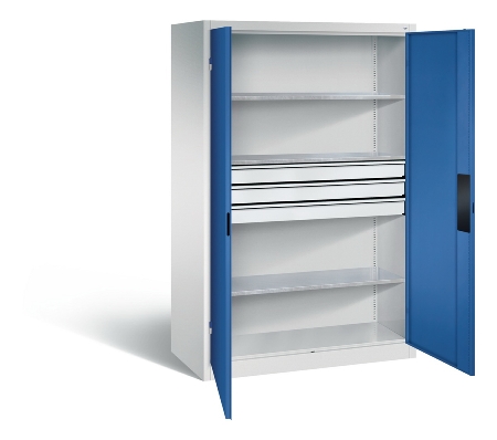 C+P Schwerlast-Werkzeugschrank 8932-523 Acurado 3 Schübe unten ERGO-Lock 4.0 (HxBxT) 1950x1200x600mm 7035/6011