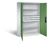 C+P Schwerlast-Werkzeugschrank 8932-523 Acurado 3 Schübe unten ERGO-Lock 4.0 (HxBxT) 1950x1200x600mm 7035/6011