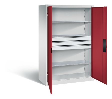 C+P Schwerlast-Werkzeugschrank 8932-523 Acurado 3 Schübe unten ERGO-Lock 4.0 (HxBxT) 1950x1200x600mm 7035/6011