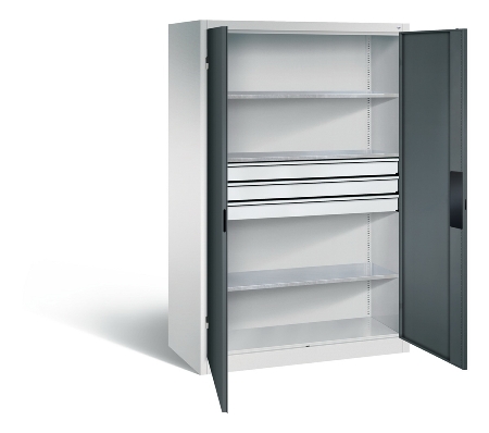 C+P Schwerlast-Werkzeugschrank 8932-523 Acurado 3 Schübe unten ERGO-Lock 4.0 (HxBxT) 1950x1200x600mm 7035/6011