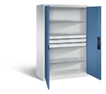 C+P Schwerlast-Werkzeugschrank 8932-523 Acurado 3 Schübe unten ERGO-Lock 4.0 (HxBxT) 1950x1200x600mm 7035/6011