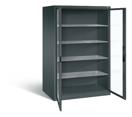 C+P Werkzeugschrank 8931-055 Acurado 4 Einlegeböden Sichtfenster Ergo-Lock Zylinder (HxBxT) 1950x1200x500mm 7035/7035