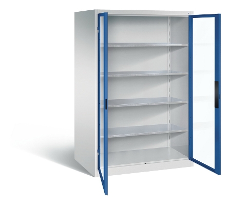 C+P Werkzeugschrank 8931-055 Acurado 4 Einlegeböden Sichtfenster Ergo-Lock Zylinder (HxBxT) 1950x1200x500mm 7035/7035