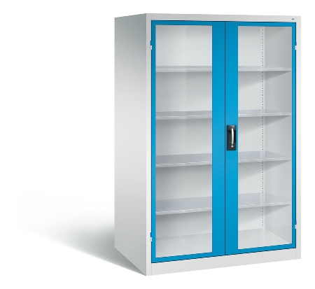 C+P Werkzeugschrank 8931-055 Acurado 4 Einlegeböden Sichtfenster Ergo-Lock Zylinder (HxBxT) 1950x1200x500mm 7035/7035