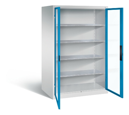 C+P Werkzeugschrank 8931-055 Acurado 4 Einlegeböden Sichtfenster Ergo-Lock Zylinder (HxBxT) 1950x1200x500mm 7035/7035