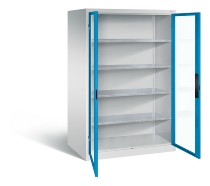 C+P Werkzeugschrank 8931-055 Acurado 4 Einlegeböden Sichtfenster Ergo-Lock Zylinder (HxBxT) 1950x1200x500mm 7035/7035