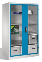C+P Werkzeugschrank 8931-055 Acurado 4 Einlegeböden Sichtfenster Ergo-Lock Zylinder (HxBxT) 1950x1200x500mm 7035/7035