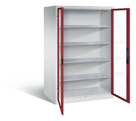 C+P Werkzeugschrank 8931-055 Acurado 4 Einlegeböden Sichtfenster Ergo-Lock Zylinder (HxBxT) 1950x1200x500mm 7035/7035