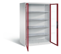 C+P Werkzeugschrank 8931-055 Acurado 4 Einlegeböden Sichtfenster Ergo-Lock Zylinder (HxBxT) 1950x1200x500mm 7035/7035