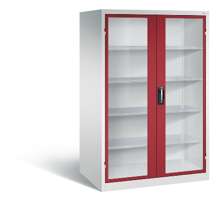 C+P Werkzeugschrank 8931-055 Acurado 4 Einlegeböden Sichtfenster Ergo-Lock Zylinder (HxBxT) 1950x1200x500mm 7035/7035