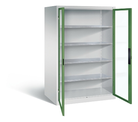 C+P Werkzeugschrank 8931-055 Acurado 4 Einlegeböden Sichtfenster Ergo-Lock Zylinder (HxBxT) 1950x1200x500mm 7035/7035