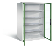 C+P Werkzeugschrank 8931-055 Acurado 4 Einlegeböden Sichtfenster Ergo-Lock Zylinder (HxBxT) 1950x1200x500mm 7035/7035