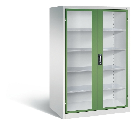 C+P Werkzeugschrank 8931-055 Acurado 4 Einlegeböden Sichtfenster Ergo-Lock Zylinder (HxBxT) 1950x1200x500mm 7035/7035