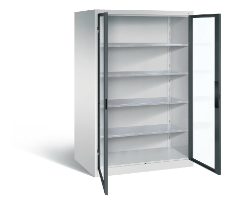 C+P Werkzeugschrank 8931-055 Acurado 4 Einlegeböden Sichtfenster Ergo-Lock Zylinder (HxBxT) 1950x1200x500mm 7035/7035