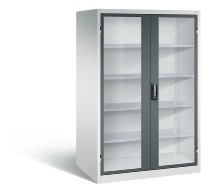 C+P Werkzeugschrank 8931-055 Acurado 4 Einlegeböden Sichtfenster Ergo-Lock Zylinder (HxBxT) 1950x1200x500mm 7035/7035