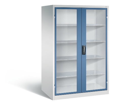 C+P Werkzeugschrank 8931-055 Acurado 4 Einlegeböden Sichtfenster Ergo-Lock Zylinder (HxBxT) 1950x1200x500mm 7035/7035