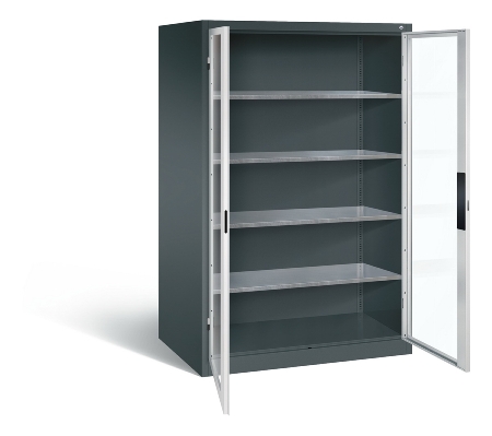 C+P Werkzeugschrank 8931-055 Acurado 4 Einlegeböden Sichtfenster Ergo-Lock Zylinder (HxBxT) 1950x1200x500mm 7035/7035