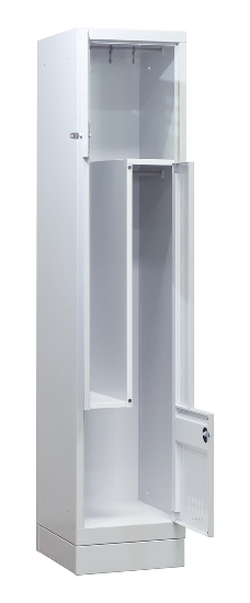 C+P Z-Spind BASIS 8023-122 bodenstehend 1 Abteil 400mm für 2 Personen Zylinderschloss (HxBxT) 1800x400x490mm 7035/5010