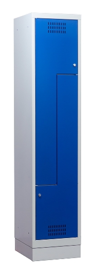 C+P Z-Spind BASIS 8023-122 bodenstehend 1 Abteil 400mm für 2 Personen Zylinderschloss (HxBxT) 1800x400x490mm 7035/5010