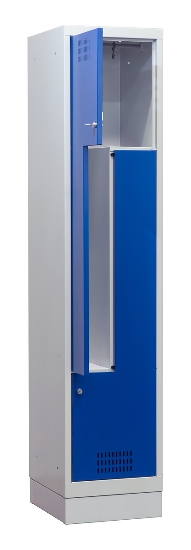 C+P Z-Spind BASIS 8023-122 bodenstehend 1 Abteil 400mm für 2 Personen Zylinderschloss (HxBxT) 1800x400x490mm 7035/5010