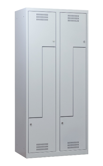 C+P Z-Spind BASIS 8023-122 bodenstehend 1 Abteil 400mm für 2 Personen Zylinderschloss (HxBxT) 1800x400x490mm 7035/5010