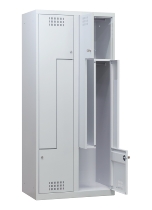 C+P Z-Spind BASIS 8023-122 bodenstehend 1 Abteil 400mm für 2 Personen Zylinderschloss (HxBxT) 1800x400x490mm 7035/5010