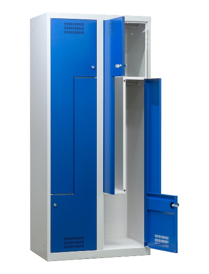 C+P Z-Spind BASIS 8023-122 bodenstehend 1 Abteil 400mm für 2 Personen Zylinderschloss (HxBxT) 1800x400x490mm 7035/5010