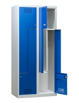 C+P Z-Spind BASIS 8023-122 bodenstehend 1 Abteil 400mm für 2 Personen Zylinderschloss (HxBxT) 1800x400x490mm 7035/5010