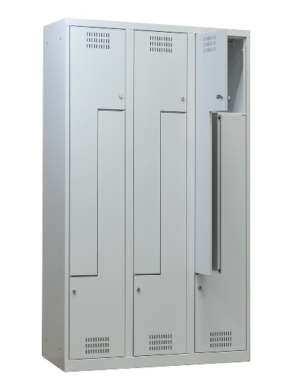 C+P Z-Spind BASIS 8023-122 bodenstehend 1 Abteil 400mm für 2 Personen Zylinderschloss (HxBxT) 1800x400x490mm 7035/5010