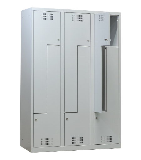 C+P Z-Spind BASIS 8023-122 bodenstehend 1 Abteil 400mm für 2 Personen Zylinderschloss (HxBxT) 1800x400x490mm 7035/5010