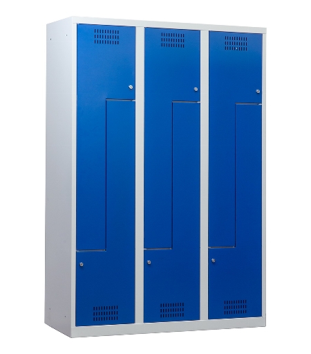 C+P Z-Spind BASIS 8023-122 bodenstehend 1 Abteil 400mm für 2 Personen Zylinderschloss (HxBxT) 1800x400x490mm 7035/5010