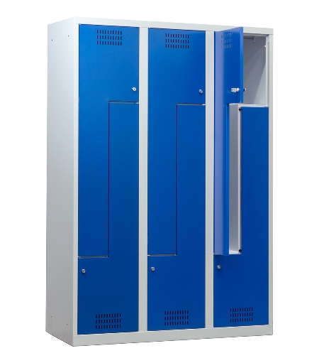 C+P Z-Spind BASIS 8023-122 bodenstehend 1 Abteil 400mm für 2 Personen Zylinderschloss (HxBxT) 1800x400x490mm 7035/5010