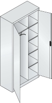 C+P Akten-/Garderobenschrank Acurado 9280-30 ERGO-Lock 4.0 (HxBxT) 1950x930x500mm 7035/7016