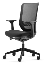 Bürodrehstuhl SC-9242/pro BLACK to-sync work (mesh) mit formschöner Netzrückenlehne