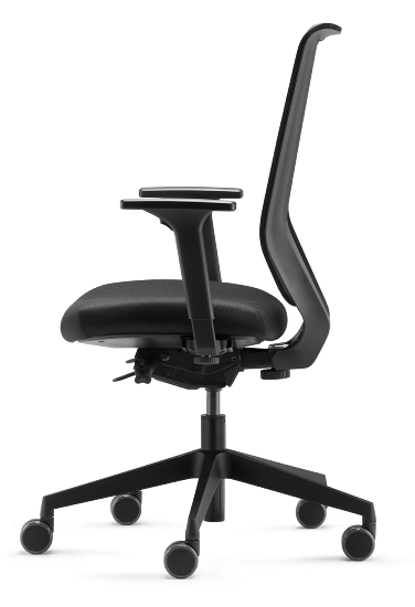 Bürodrehstuhl SC-9242/pro BLACK to-sync work (mesh) mit formschöner Netzrückenlehne