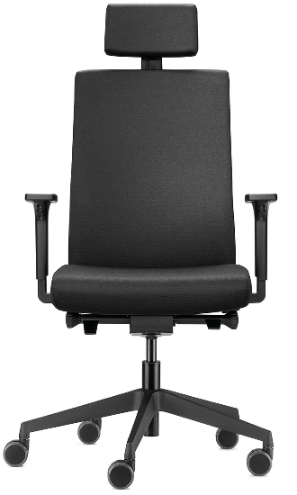 Bürodrehstuhl to-strike work mit Vollpolster-Rückenlehne und Nackenstütze, Synchron-Mechanik 2 (4fach arretierbar) 4F-Armlehnen