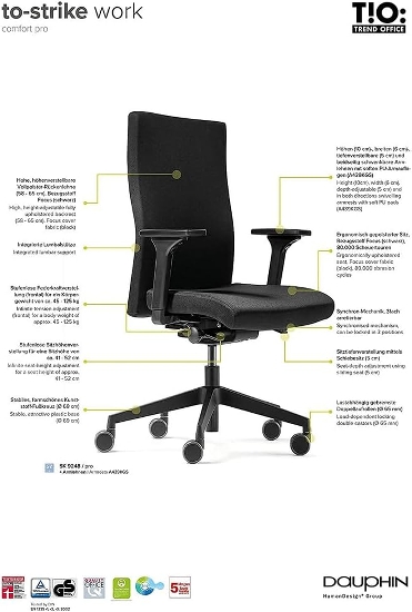 Trend!Office To Strike Comfort SK 9248 task Bürodrehstuhl to-strike comfort mit Vollpolster-Rückenlehne Synchron-Mechanik 1