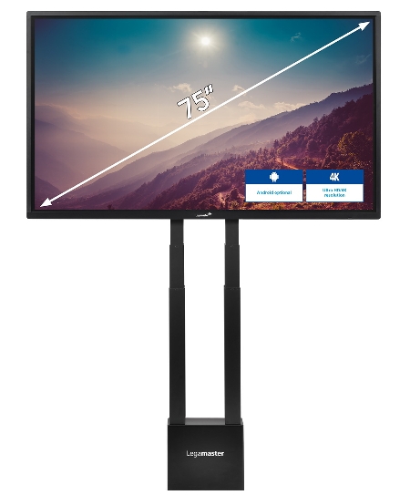 Legamaster 7-811211 Pylonensystem moTion CS-12S Wandmontage elektr Höhenverstellung für e-Screens (55"-98")* auch Flügelmontage geeignet