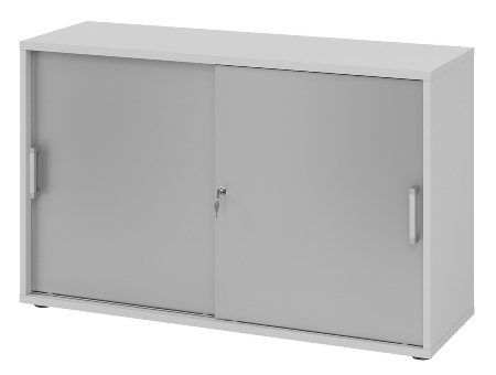 Hammerbacher 1752S Schiebetürenschrank 2OH Relinggriff (RE) abschließbar (BxTxH) 120x40x74,8cm Graphit/Silber