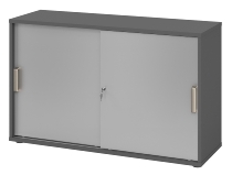 Hammerbacher 1752S Schiebetürenschrank 2OH Relinggriff (RE) abschließbar (BxTxH) 120x40x74,8cm Graphit/Silber
