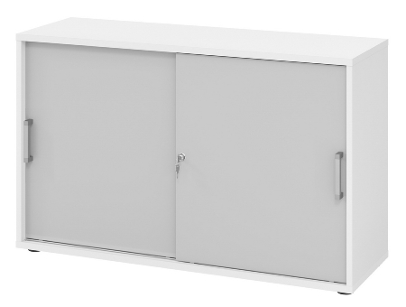 Hammerbacher 1752S Schiebetürenschrank 2OH Relinggriff (RE) abschließbar (BxTxH) 120x40x74,8cm Graphit/Silber