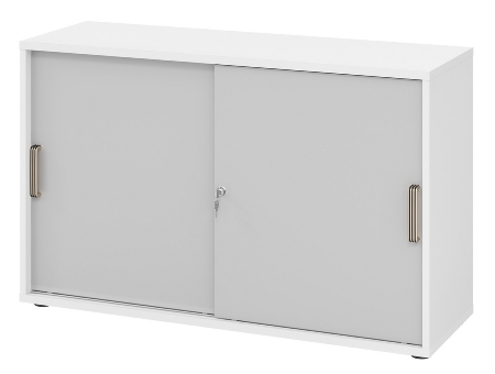 Hammerbacher 1752S Schiebetürenschrank 2OH Relinggriff (RE) abschließbar (BxTxH) 120x40x74,8cm Graphit/Silber