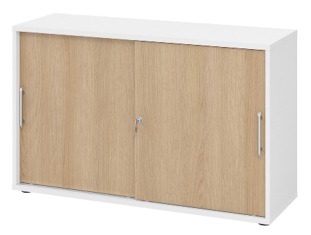 Hammerbacher 1752S Schiebetürenschrank 2OH Relinggriff (RE) abschließbar (BxTxH) 120x40x74,8cm Graphit/Silber