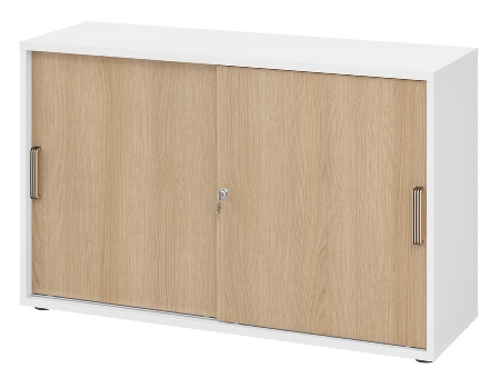 Hammerbacher 1752S Schiebetürenschrank 2OH Relinggriff (RE) abschließbar (BxTxH) 120x40x74,8cm Graphit/Silber