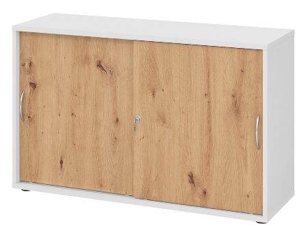Hammerbacher 1752S Schiebetürenschrank 2OH Relinggriff (RE) abschließbar (BxTxH) 120x40x74,8cm Graphit/Silber