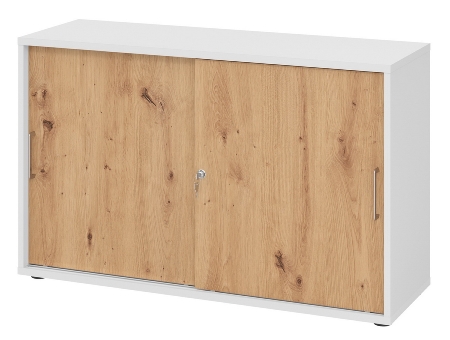 Hammerbacher 1752S Schiebetürenschrank 2OH Relinggriff (RE) abschließbar (BxTxH) 120x40x74,8cm Graphit/Silber