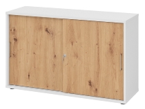 Hammerbacher 1752S Schiebetürenschrank 2OH Relinggriff (RE) abschließbar (BxTxH) 120x40x74,8cm Graphit/Silber