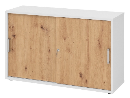 Hammerbacher 1752S Schiebetürenschrank 2OH Relinggriff (RE) abschließbar (BxTxH) 120x40x74,8cm Graphit/Silber