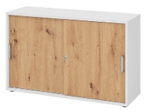 Hammerbacher 1752S Schiebetürenschrank 2OH Relinggriff (RE) abschließbar (BxTxH) 120x40x74,8cm Graphit/Silber